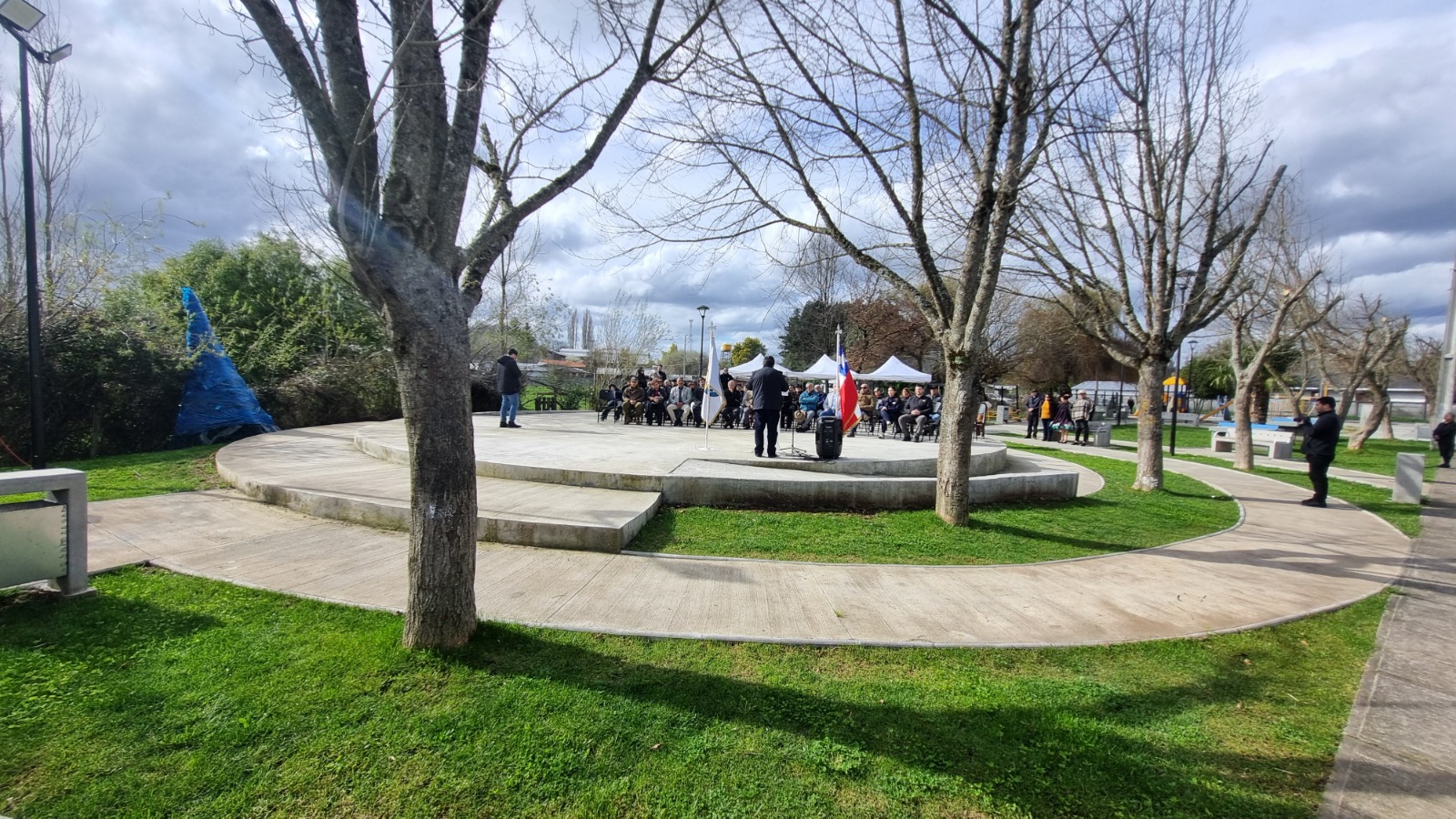 Vecinos de Quilleco reinauguraron y modernizaron plaza en honor a Bernardo O´Higgins en Las Canteras