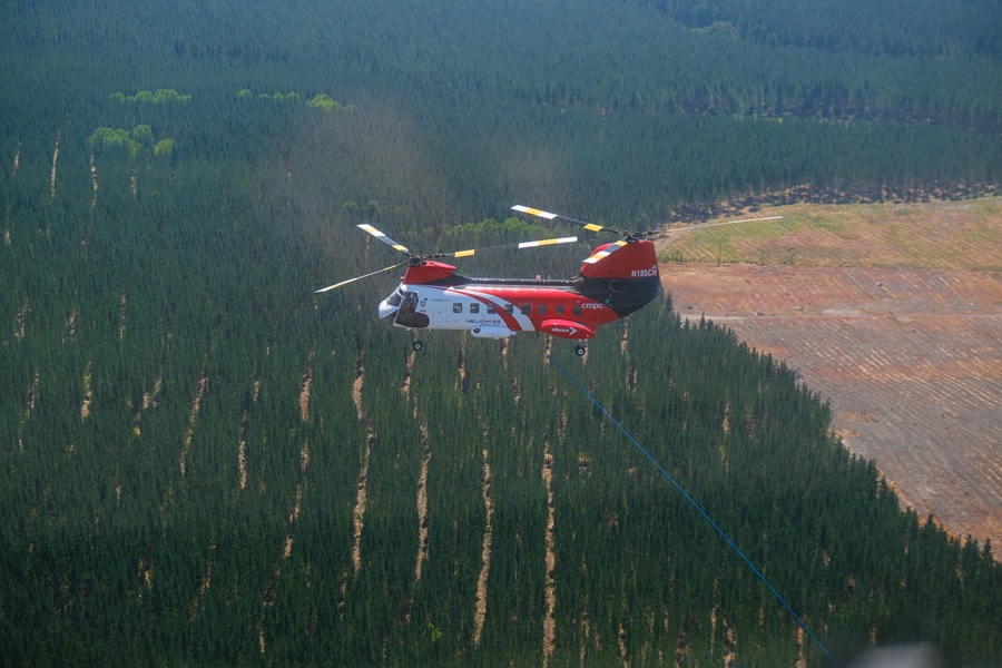 En Yumbel: Helicóptero Chinook de CMPC entra en escena por primera vez este verano