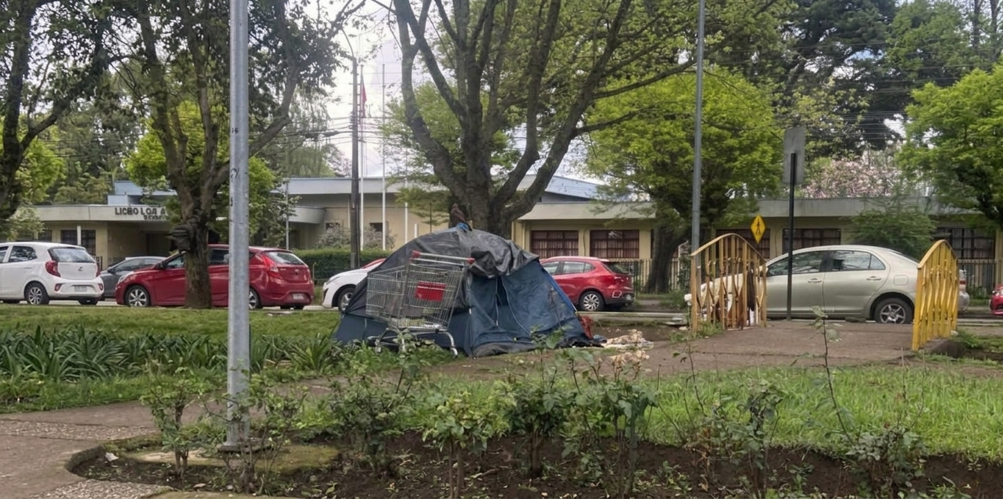 Proliferación de rucos y carpas en espacios públicos de Los Ángeles desata alarma vecinal ante la inacción de las autoridades