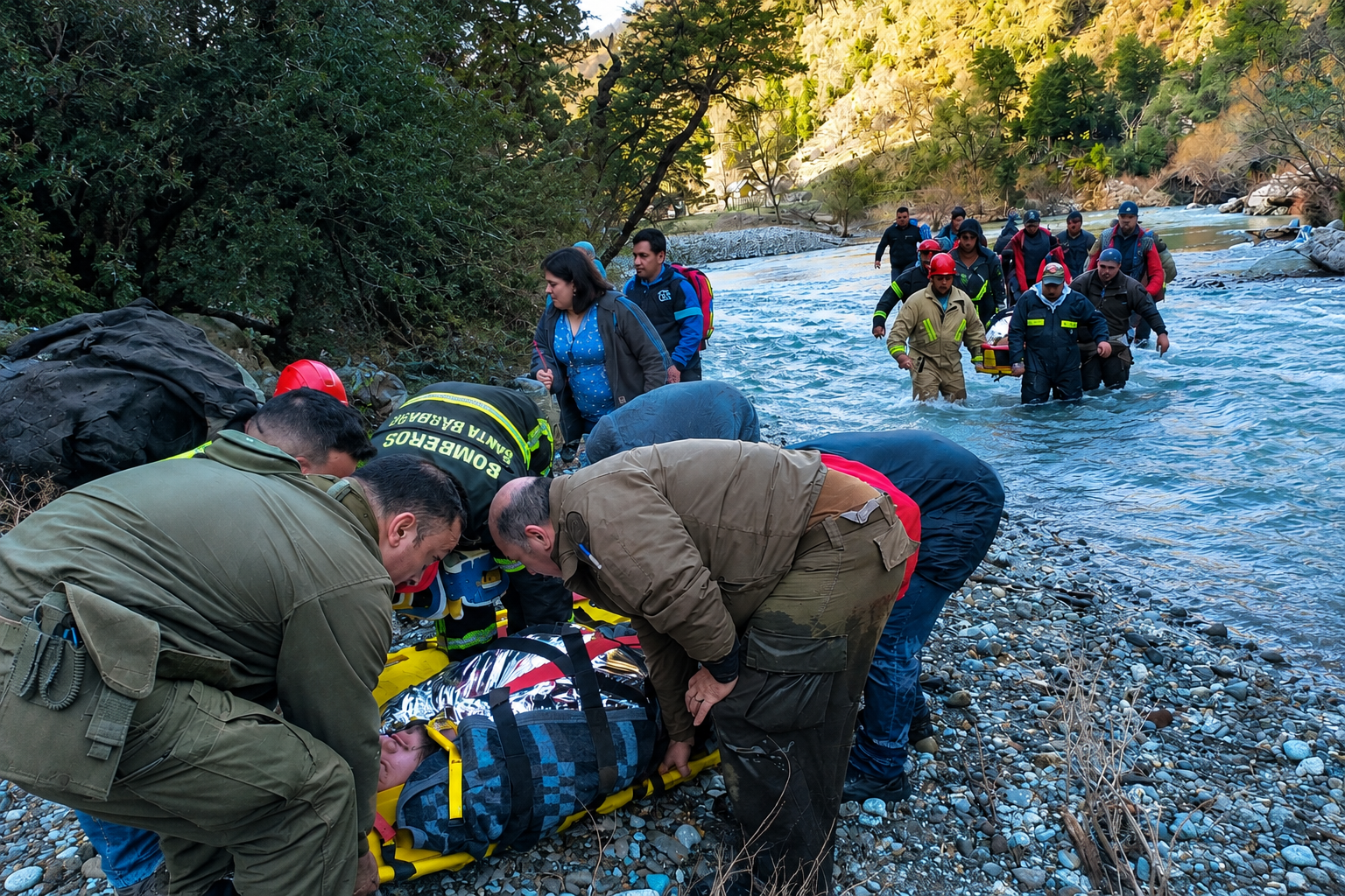 Padre e hijo caen a las aguas del río Queuco tras colapsar puente colgante en camping de Alto Biobío