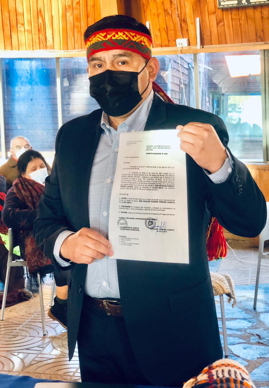 Nivaldo Piñaleo Llaulén Asumió su tercer período como Alcalde de Alto Biobío